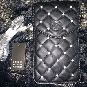 Badgley Mischka Black Quilted Phone Case